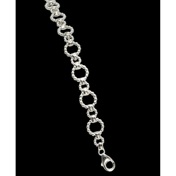 New Tocara Sterling Silver Bracelet Beaded Circle Round Links Chain 925 Arielle - Picture 6 of 13